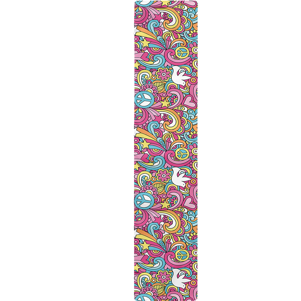 Groovy Girly Peace Pattern Print Table Runner