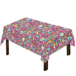 Groovy Girly Peace Pattern Print Tablecloth