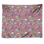 Groovy Girly Peace Pattern Print Tapestry