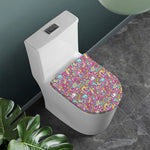 Groovy Girly Peace Pattern Print Toilet Lid Cover