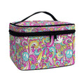 Groovy Girly Peace Pattern Print Travel Makeup Bag