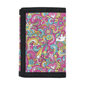 Groovy Girly Peace Pattern Print Trifold Wallet
