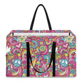 Groovy Girly Peace Pattern Print Utility Tote Bag