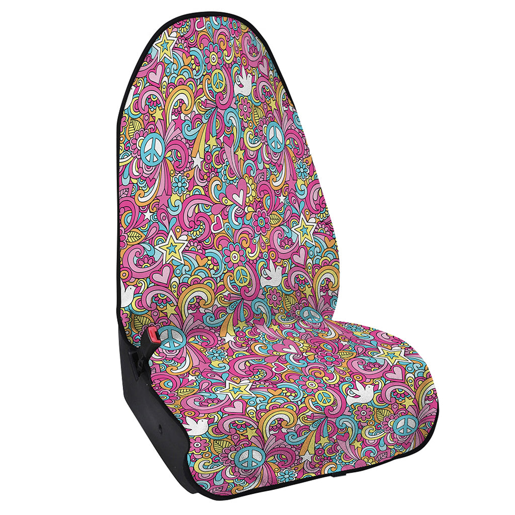 Groovy Girly Peace Pattern Print Waterproof Car Seat Cover