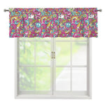 Groovy Girly Peace Pattern Print Window Valance