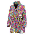 Groovy Girly Peace Pattern Print Women's Bathrobe