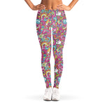 Groovy Girly Peace Pattern Print Women's Leggings
