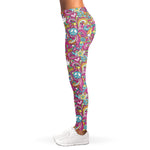 Groovy Girly Peace Pattern Print Women's Leggings