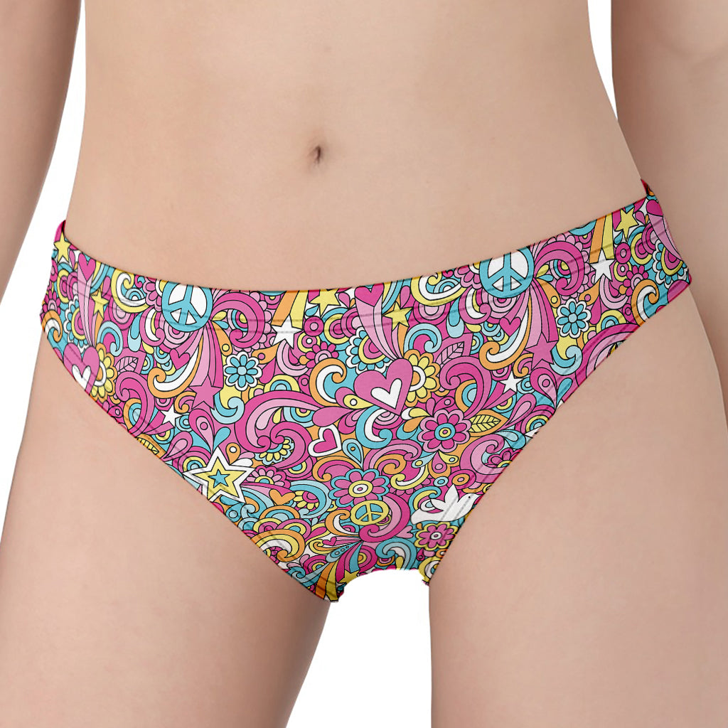 Groovy Girly Peace Pattern Print Women's Panties