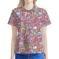 Groovy Girly Peace Pattern Print Women's Polo Shirt