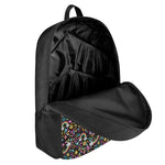 Groovy Hippie Peace Pattern Print 17 Inch Backpack