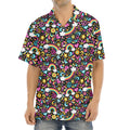 Groovy Hippie Peace Pattern Print Aloha Shirt