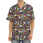 Groovy Hippie Peace Pattern Print Aloha Shirt