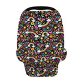 Groovy Hippie Peace Pattern Print Baby Seat Cover