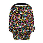 Groovy Hippie Peace Pattern Print Baby Seat Cover