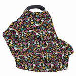 Groovy Hippie Peace Pattern Print Baby Seat Cover