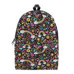 Groovy Hippie Peace Pattern Print Backpack
