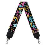 Groovy Hippie Peace Pattern Print Bag Strap