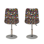 Groovy Hippie Peace Pattern Print Bar Stool Covers