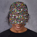 Groovy Hippie Peace Pattern Print Baseball Cap