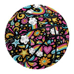 Groovy Hippie Peace Pattern Print Basketball