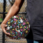 Groovy Hippie Peace Pattern Print Basketball