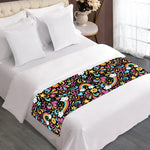 Groovy Hippie Peace Pattern Print Bed Runner
