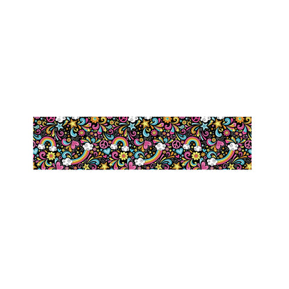 Groovy Hippie Peace Pattern Print Bed Runner