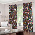 Groovy Hippie Peace Pattern Print Dimout Grommet Curtains