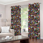 Groovy Hippie Peace Pattern Print Blackout Grommet Curtains