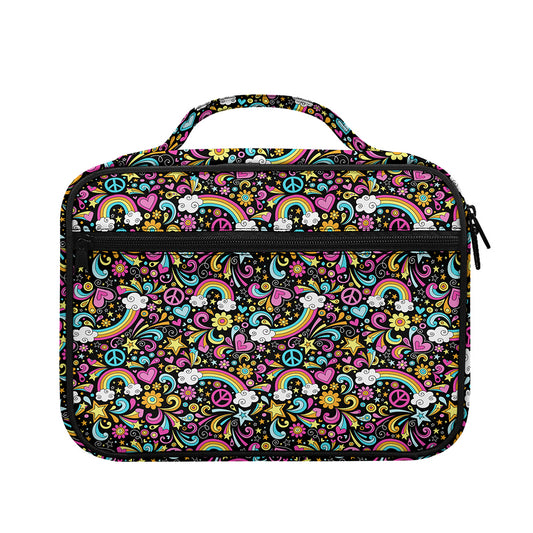 Groovy Hippie Peace Pattern Print Briefcase Bible Bag