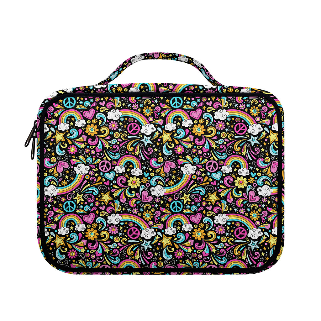 Groovy Hippie Peace Pattern Print Briefcase Bible Bag