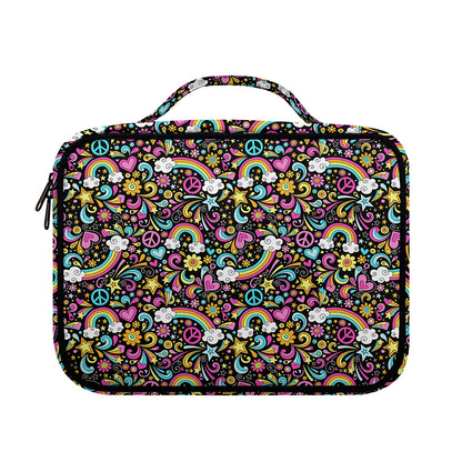 Groovy Hippie Peace Pattern Print Briefcase Bible Bag