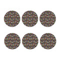 Groovy Hippie Peace Pattern Print Coaster Set