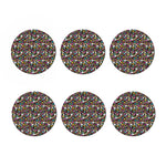 Groovy Hippie Peace Pattern Print Coaster Set