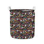 Groovy Hippie Peace Pattern Print Collapsible Laundry Basket