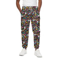 Groovy Hippie Peace Pattern Print Cotton Sweatpants