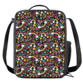 Groovy Hippie Peace Pattern Print Crossbody Lunch Bag