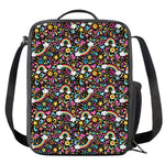 Groovy Hippie Peace Pattern Print Crossbody Lunch Bag