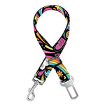 Groovy Hippie Peace Pattern Print Dog Seat Belt