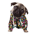 Groovy Hippie Peace Pattern Print Dog Zip Up Hoodie