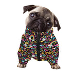 Groovy Hippie Peace Pattern Print Dog Zip Up Jacket