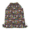 Groovy Hippie Peace Pattern Print Drawstring Bag