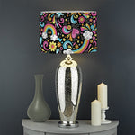 Groovy Hippie Peace Pattern Print Drum Lamp Shade