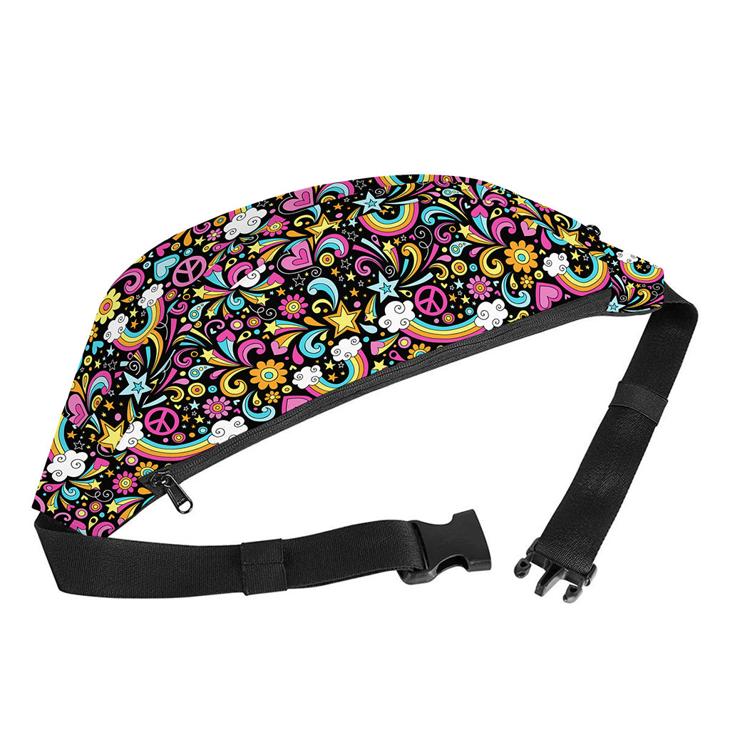 Groovy Hippie Peace Pattern Print Fanny Pack