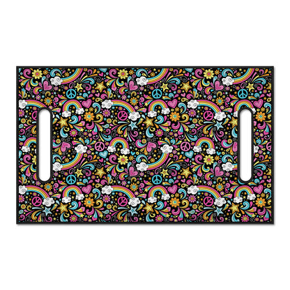 Groovy Hippie Peace Pattern Print Golf Cart Seat Cover