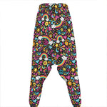 Groovy Hippie Peace Pattern Print Hammer Pants