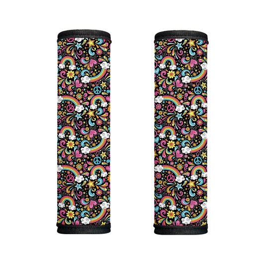 Groovy Hippie Peace Pattern Print Handle Covers