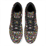 Groovy Hippie Peace Pattern Print High Top Leather Sneakers