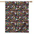 Groovy Hippie Peace Pattern Print House Flag